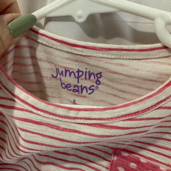 Jumping Beans Girl Pink Stripe/Polka Dot T-Shirt Size 5 - Picture 4 of 9